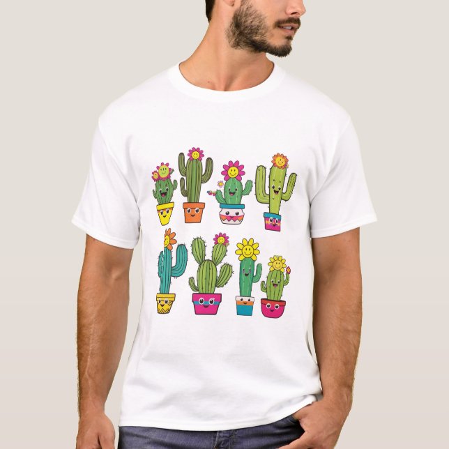 Camiseta Amantes de cactus adorables (Anverso)