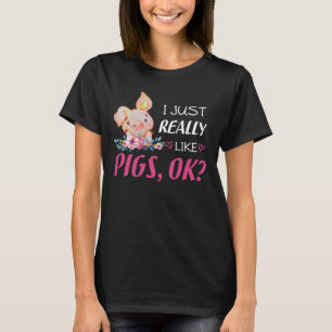 Camiseta Amantes de cerdos lindos - Me gustan mucho los cer