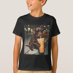 Camiseta Amantes de chocolate lab divertido bebiendo café h