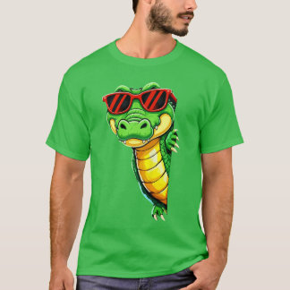 Camiseta Amantes de Cocodrilo Divertido con Gafas de Sol pa