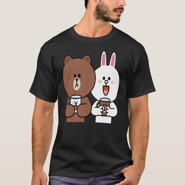 Camiseta Amantes de Conejo Conejo de Oso Marrón Cute   (Anverso)