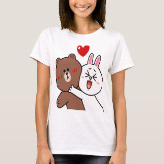 Camiseta Amantes De Conejo De Oso Marrón Y Conejo De Conejo