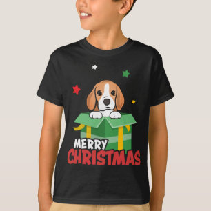 Camiseta Amantes de Cute Beagle Santa Dog Feliz Navidad
