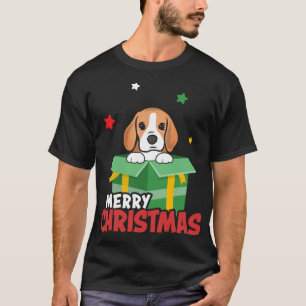 Camiseta Amantes de Cute Beagle Santa Dog Feliz Navidad