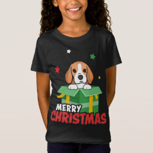 Camiseta Amantes de Cute Beagle Santa Dog Feliz Navidad