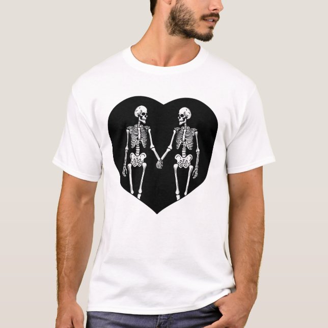 Camiseta Amantes de esqueletos corazón (Anverso)