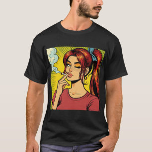 Camiseta Amantes de fumar Arte pop Chica fumadora Cig