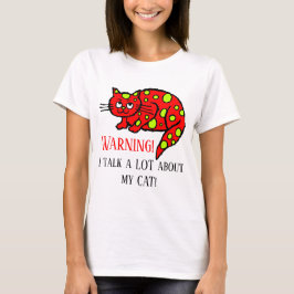 Camiseta Amantes de gatos divertidos advierten añadir texto