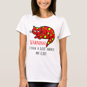 Camiseta Amantes de gatos divertidos advierten añadir texto