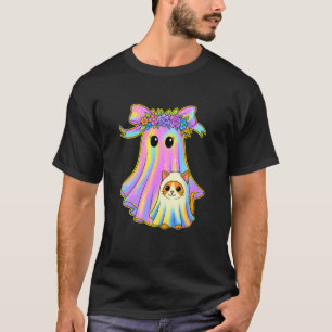 Camiseta Amantes de gatos lindos fantasma pastel Halloween 