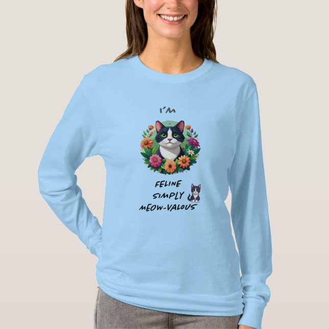 Camiseta Amantes de gatos simplemente Meow-Valous soy "FELI (Anverso)
