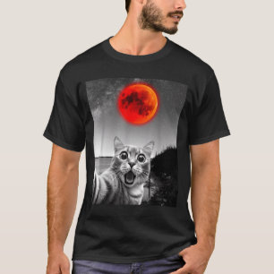 Camiseta Amantes de la astronomía divertido gato selfie con