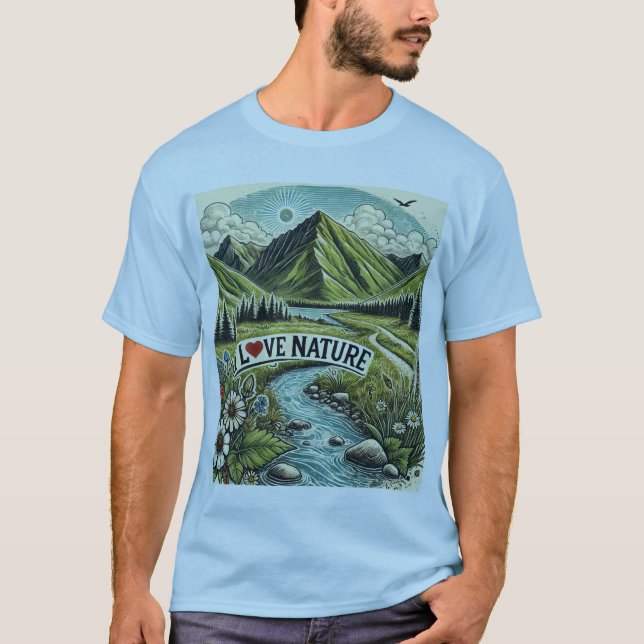 Camiseta Amantes de la aventura, amo a la naturaleza, al ai (Anverso)