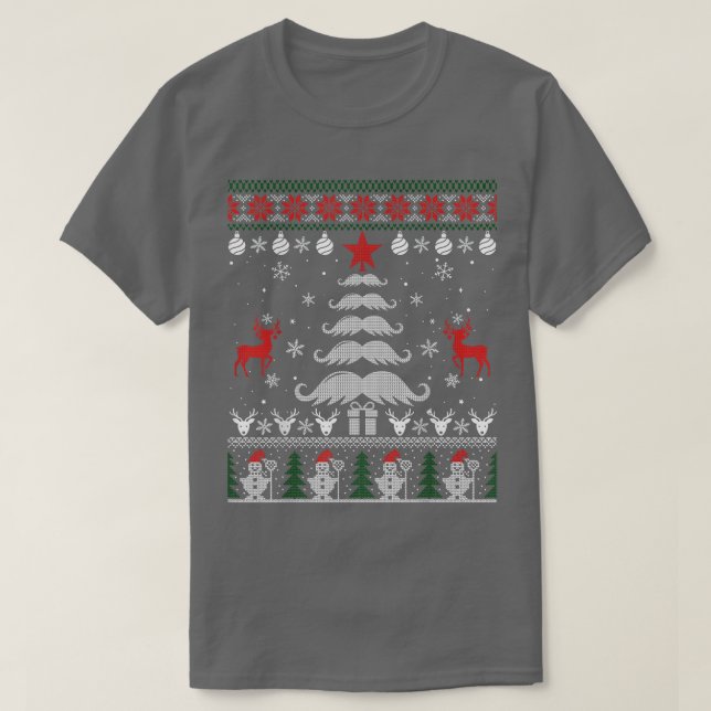 Camiseta Amantes De La Barba Graciosa Del Árbol De Navidad  (Diseño del anverso)