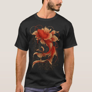 Camiseta Amantes de la carpa koi - Carpa koi roja y beige f