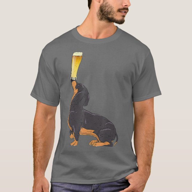 Camiseta Amantes de la cerveza Dachshund Craft Beer Tee_1 (Anverso)