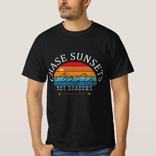 Camiseta Amantes de la Chase: Tee estético de la puesta de  (Anverso)