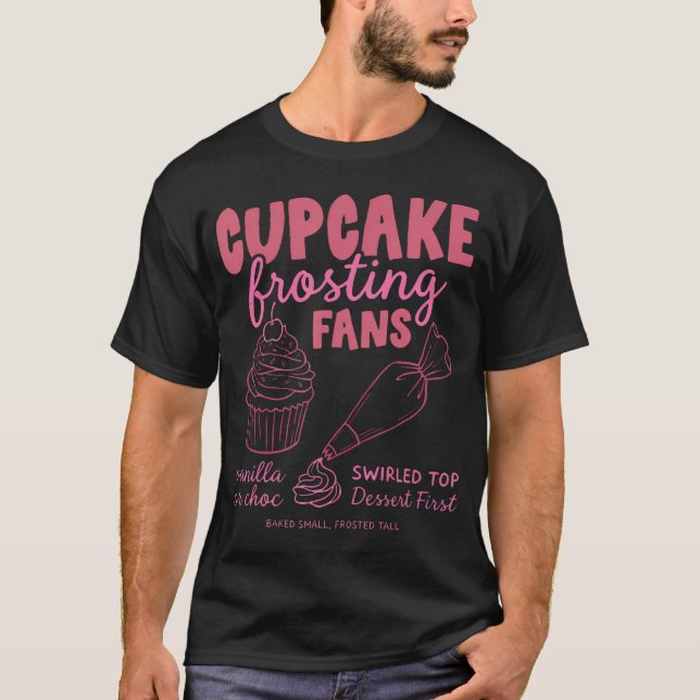 Camiseta Amantes de la cobertura de cupcakes postre dulce (Anverso)