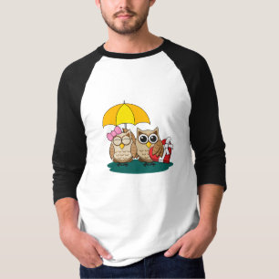 Camiseta Amantes de la Lechuza Cuta con paraguas y caja de 