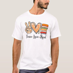 Camiseta Amantes de la lectura del libro Peace Love