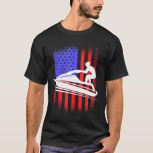 Camiseta Amantes De La Moto Jet Skiing America Flag Jet Ski