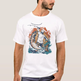 Camiseta Amantes de la pesca, pescador en bot