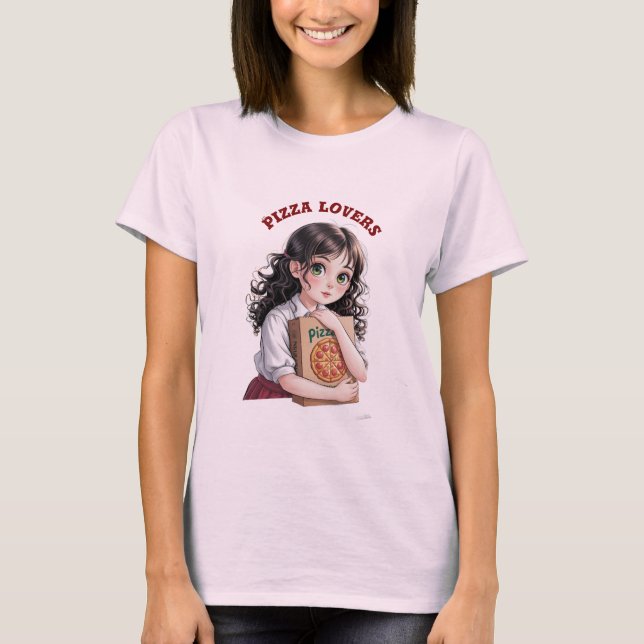 Camiseta Amantes de la pizza (Anverso)