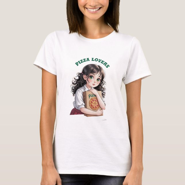 Camiseta Amantes de la pizza (Anverso)