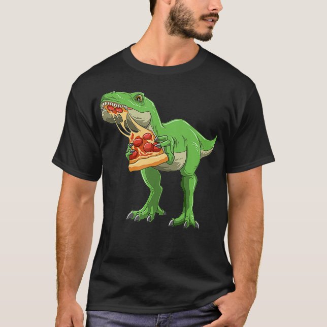 Camiseta Amantes de la pizza de dinosaurio T-Rex Pizza (Anverso)