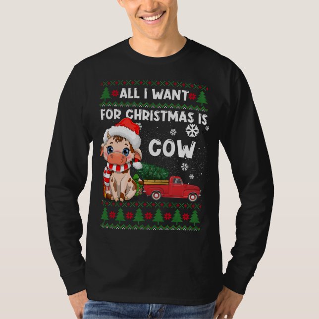 Camiseta Amantes de las vacas graciosas, Navidades feos de  (Anverso)
