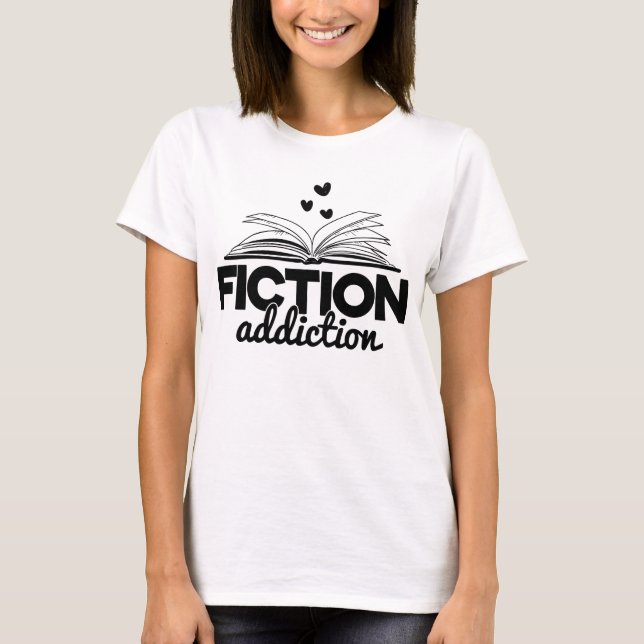Camiseta Amantes de libros divertidos de adicción a la ficc (Anverso)