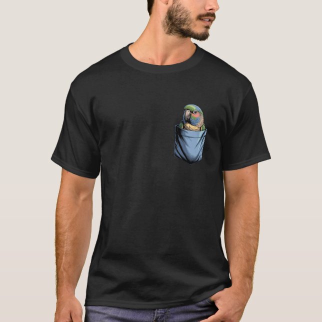 Camiseta Amantes de Loros Conure de Mejilla Verde de Bolsil (Anverso)