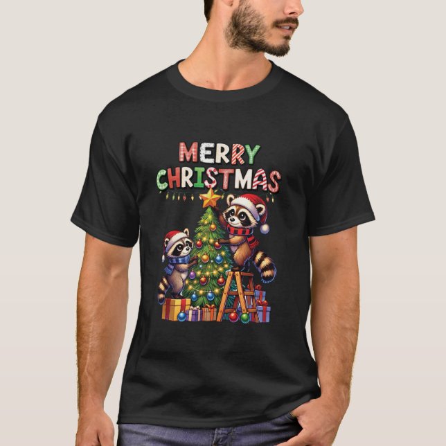 Camiseta Amantes de los animales graciosos mapaches decoran (Anverso)