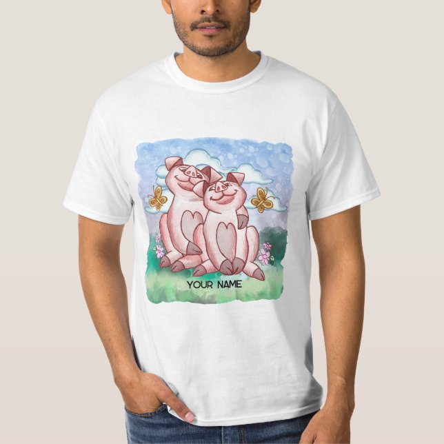 Camiseta Amantes de los cerdos   (Anverso)