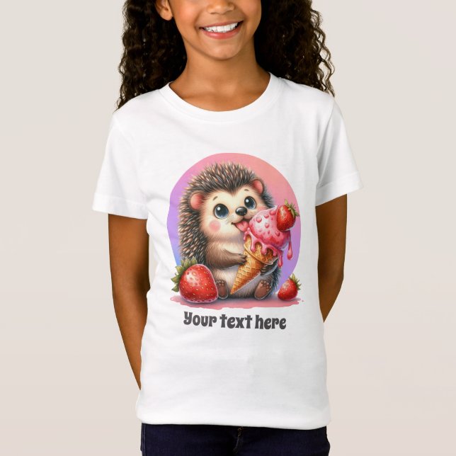 Camiseta Amantes de los chicas de Cute hedgehog personaliza (Anverso)