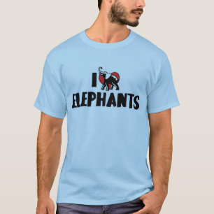 Camiseta Amantes de los Elefantes con Corazón - Amante de E