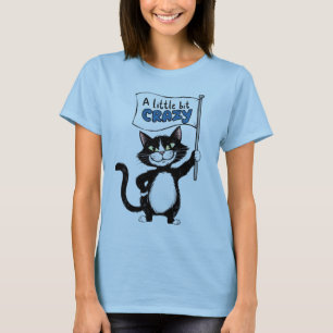 Camiseta Amantes de los gatos locos, negros y blancos