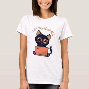 Camiseta Amantes de los gatos soy un purrgramador Programad