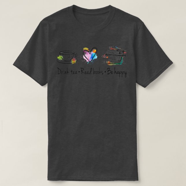 Camiseta Amantes de los libros de té para beber (Diseño del anverso)