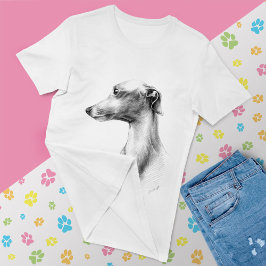 Camiseta Amantes de los perros con un retrato de Iggy en Gr
