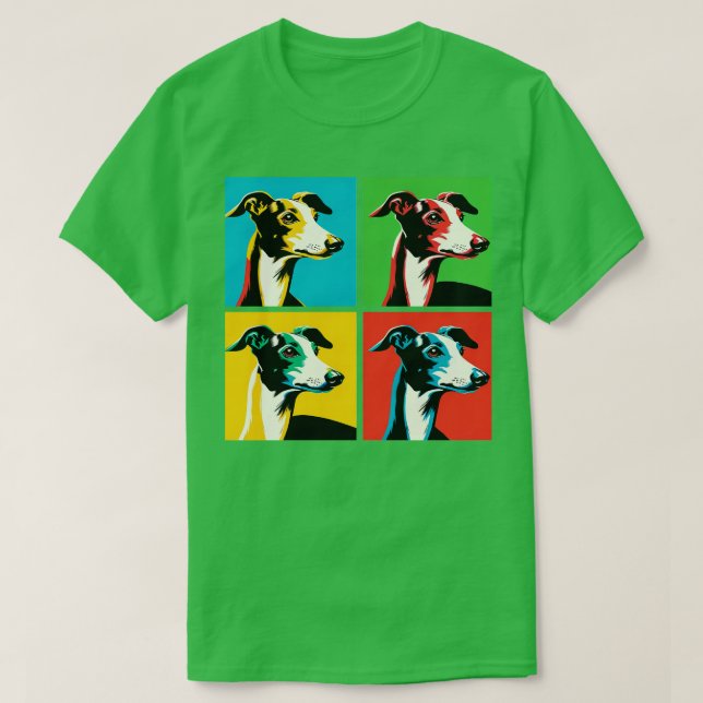 Camiseta Amantes de los perros de arte de Greyhound en Ital (Diseño del anverso)