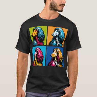 Camiseta Amantes de los perros de arte de los hound afganos