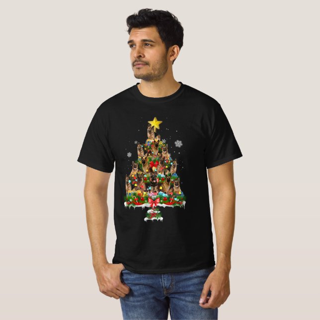 Camiseta Amantes de los perros pastores navideños alemanes  (Anverso completo)