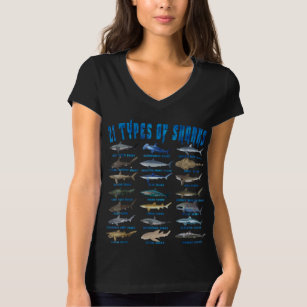 Camiseta amantes de los tiburones 21 tipos de tiburones ani