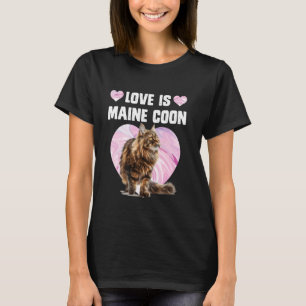 Camiseta Amantes de Maine Coon EL AMOR ES Gatos Maine Coon 