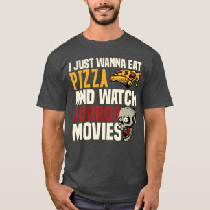 Camiseta Amantes de Películas de Terror de Pizza Divertida