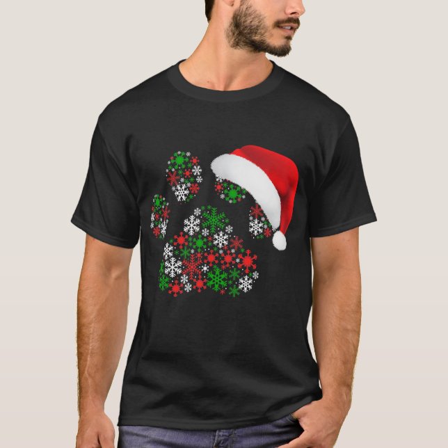 Camiseta Amantes de perro de los Navidades de Santa Hat (Anverso)
