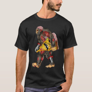 Camiseta Amantes de pizza de pepperoni Bigfoot esqueleto zo
