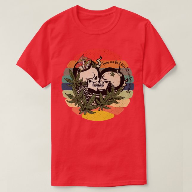 Camiseta Amantes de Retro Skeleton (Diseño del anverso)