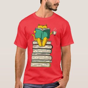 Camiseta Amantes de un gato lindo escriben libros para homb